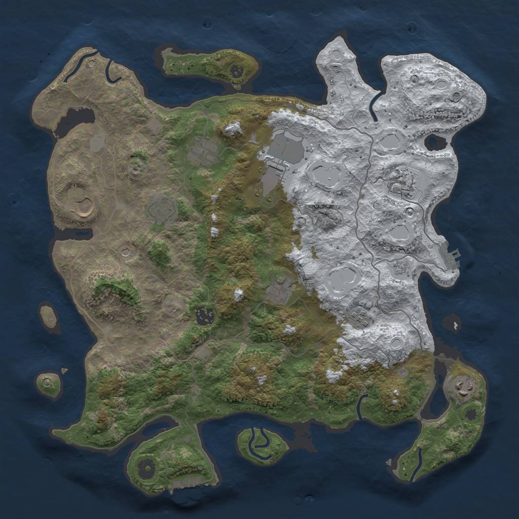 Rust Map: Procedural Map, Size: 4000, Seed: 23244, 18 Monuments