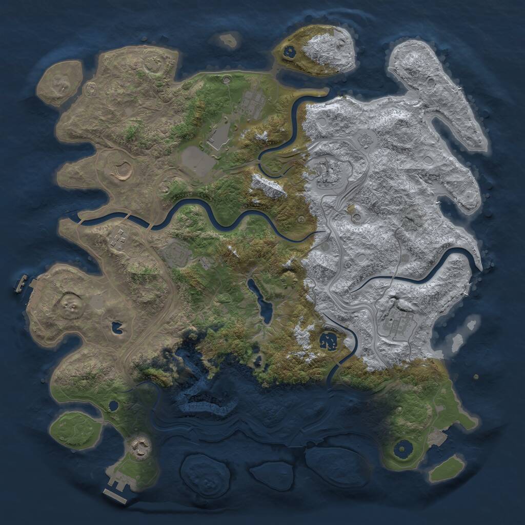 Rust Map: Procedural Map, Size: 4250, Seed: 1888054613, 15 Monuments