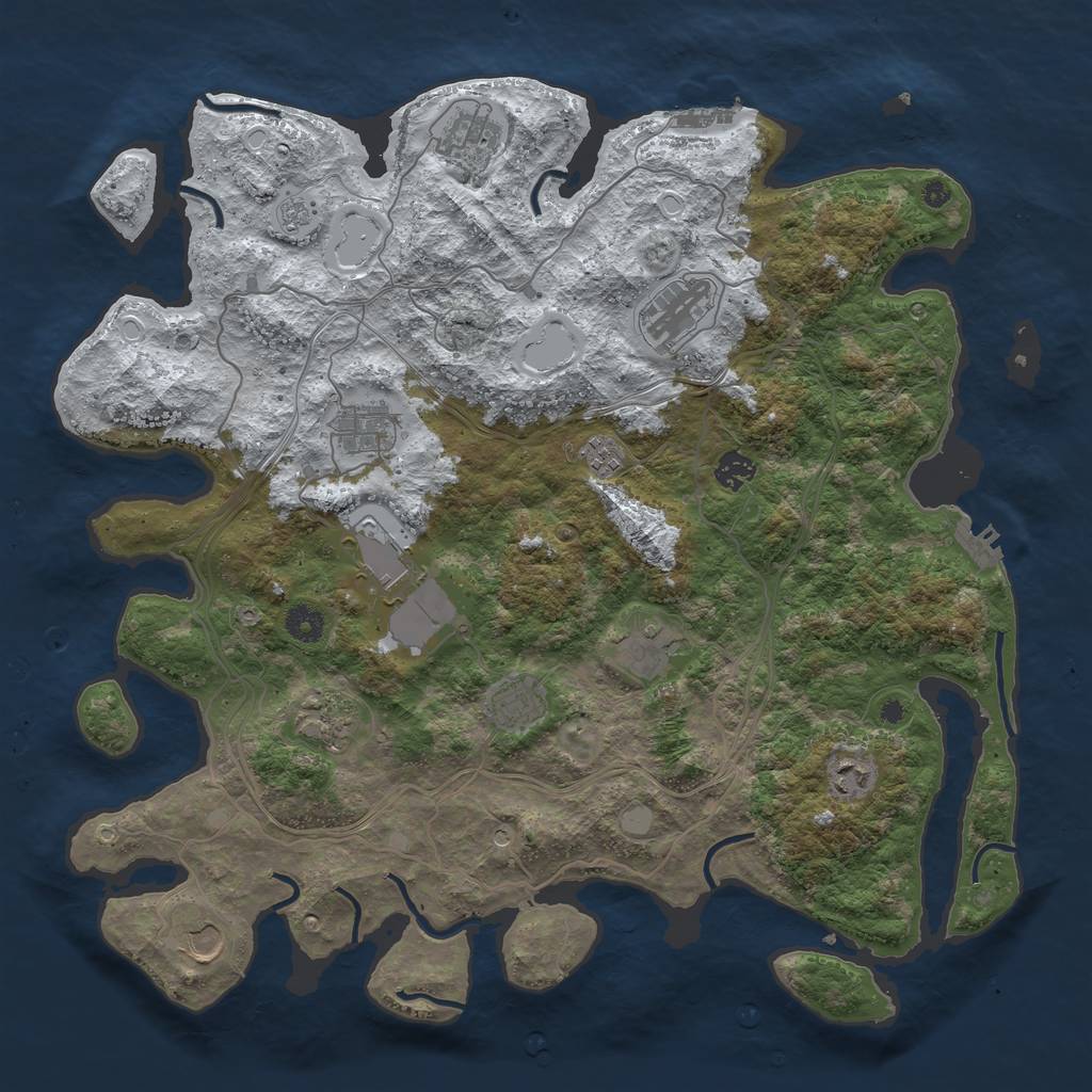 Rust Map: Procedural Map, Size: 4250, Seed: 602096710, 20 Monuments