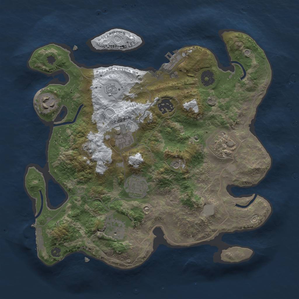 Rust Map: Procedural Map, Size: 3000, Seed: 993148744, 15 Monuments