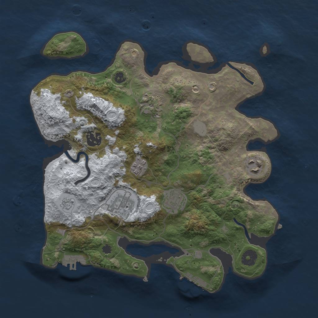 Rust Map: Procedural Map, Size: 3000, Seed: 57415020, 14 Monuments