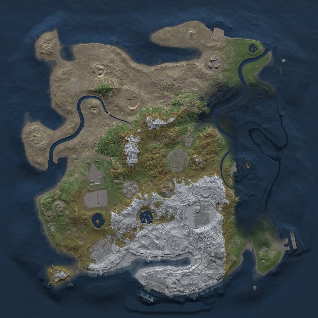 Rust Map: Procedural Map, Size: 3500, Seed: 1769687712, 14 Monuments