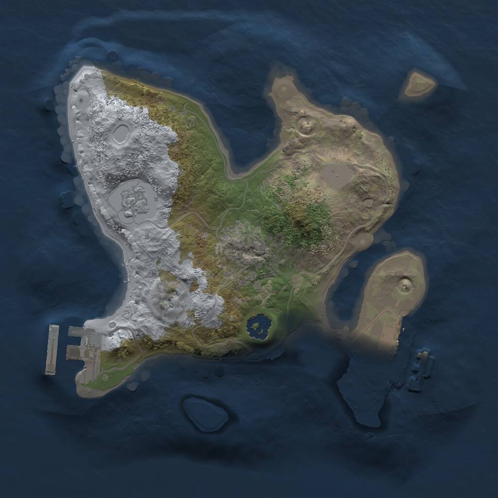 Rust Map: Procedural Map, Size: 2000, Seed: 5843532, 4 Monuments