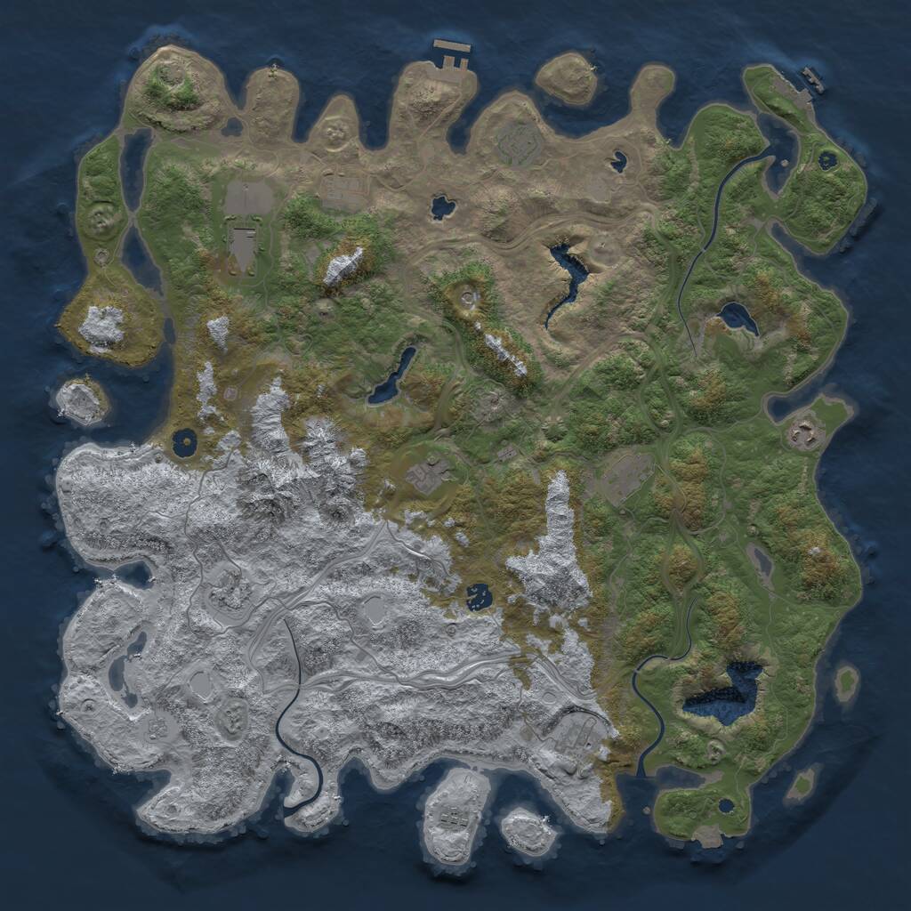 Rust Map: Procedural Map, Size: 5000, Seed: 135, 16 Monuments