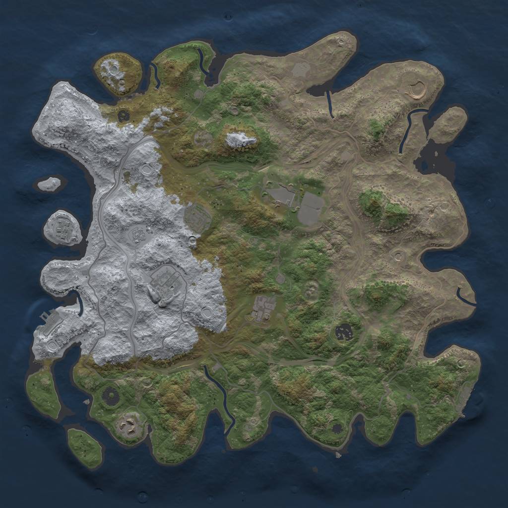 Rust Map: Procedural Map, Size: 4250, Seed: 1288015537, 17 Monuments
