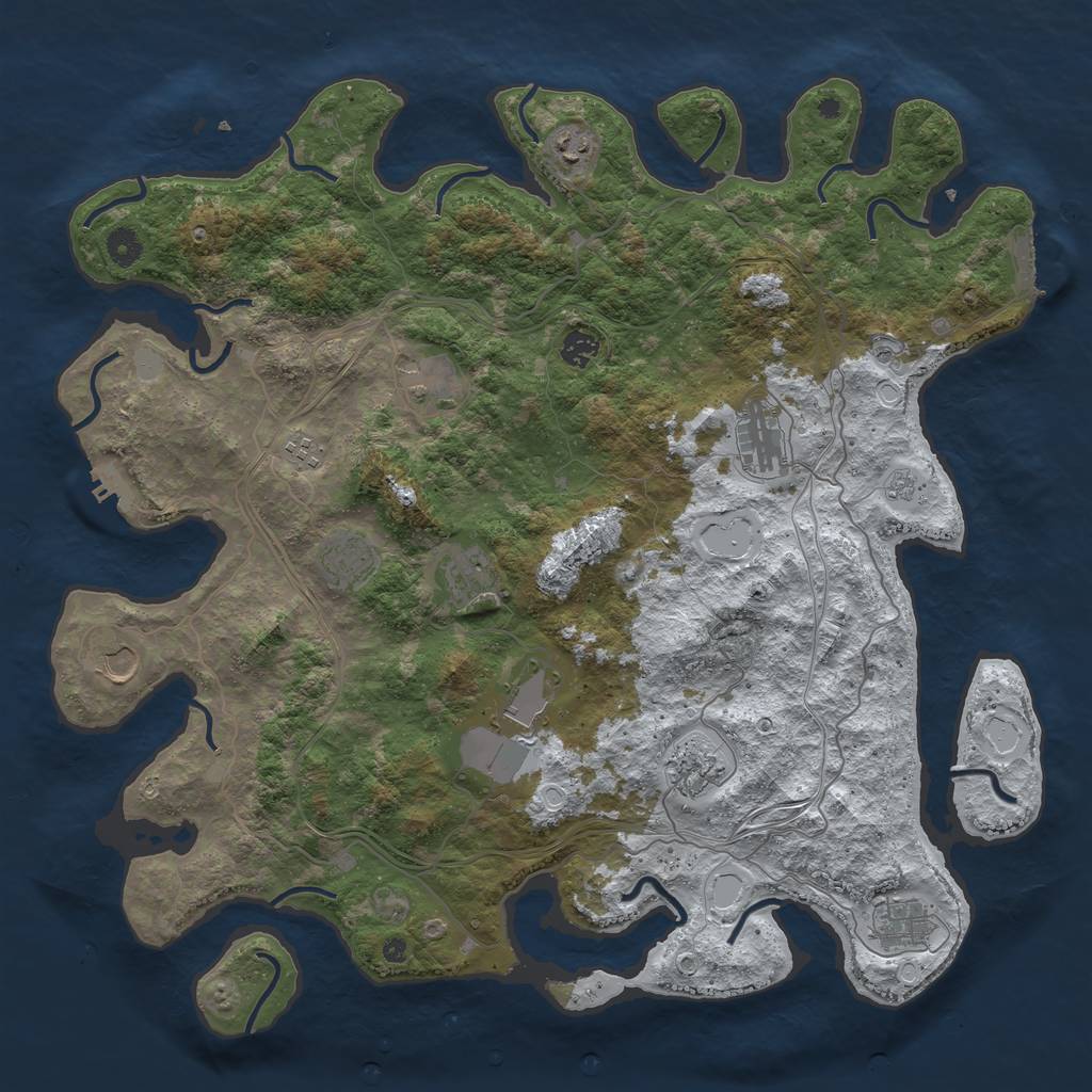 Rust Map: Procedural Map, Size: 4500, Seed: 1294046, 20 Monuments
