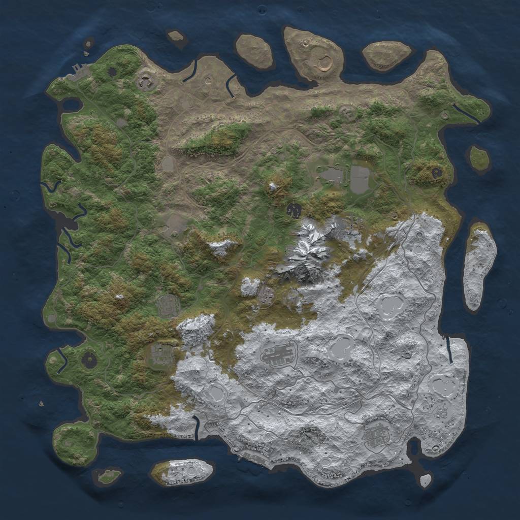 Rust Map: Procedural Map, Size: 5000, Seed: 6151977, 20 Monuments