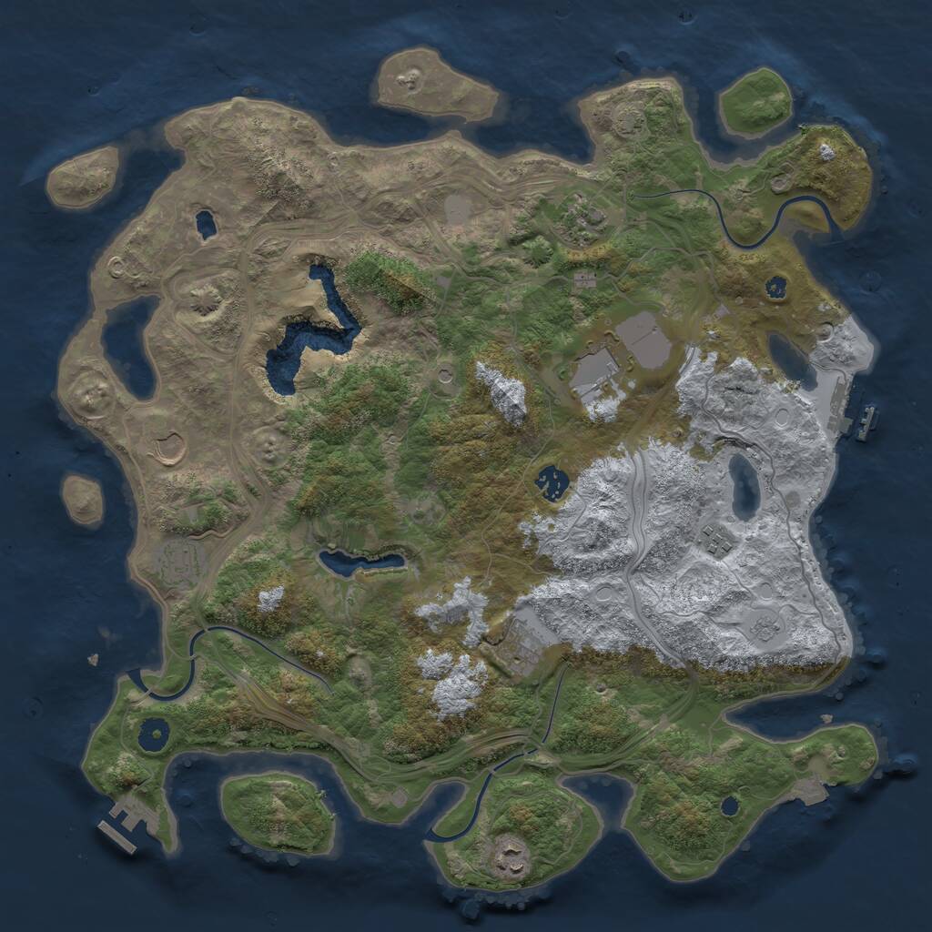 Rust Map: Procedural Map, Size: 4250, Seed: 6566, 14 Monuments
