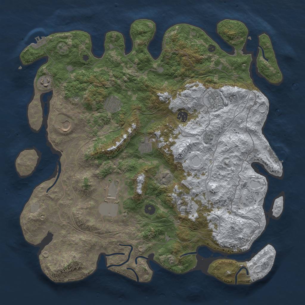 Rust Map: Procedural Map, Size: 4250, Seed: 4759, 18 Monuments