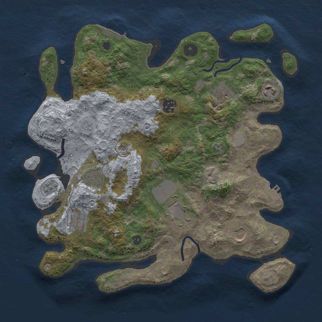 Rust Map: Procedural Map, Size: 3500, Seed: 1631040099, 17 Monuments