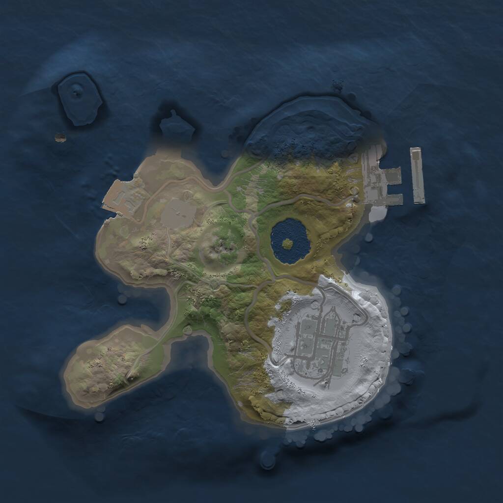 Rust Map: Procedural Map, Size: 1800, Seed: 545329, 3 Monuments