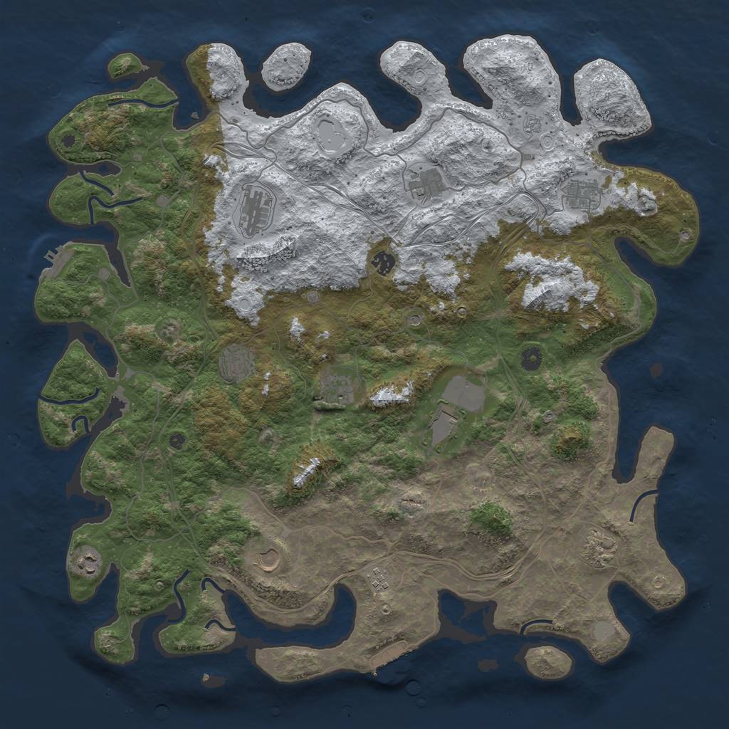 Rust Map: Procedural Map, Size: 4800, Seed: 533902912, 20 Monuments