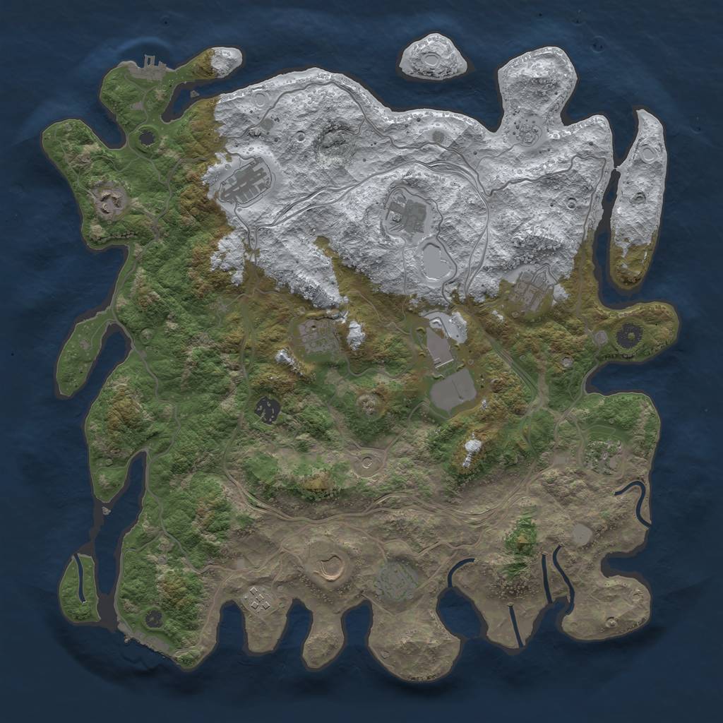 Rust Map: Procedural Map, Size: 4250, Seed: 1453020919, 20 Monuments