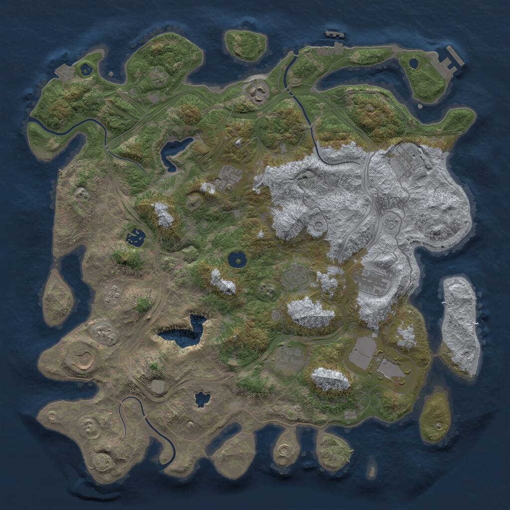 Rust Map: Procedural Map, Size: 4250, Seed: 2587, 16 Monuments