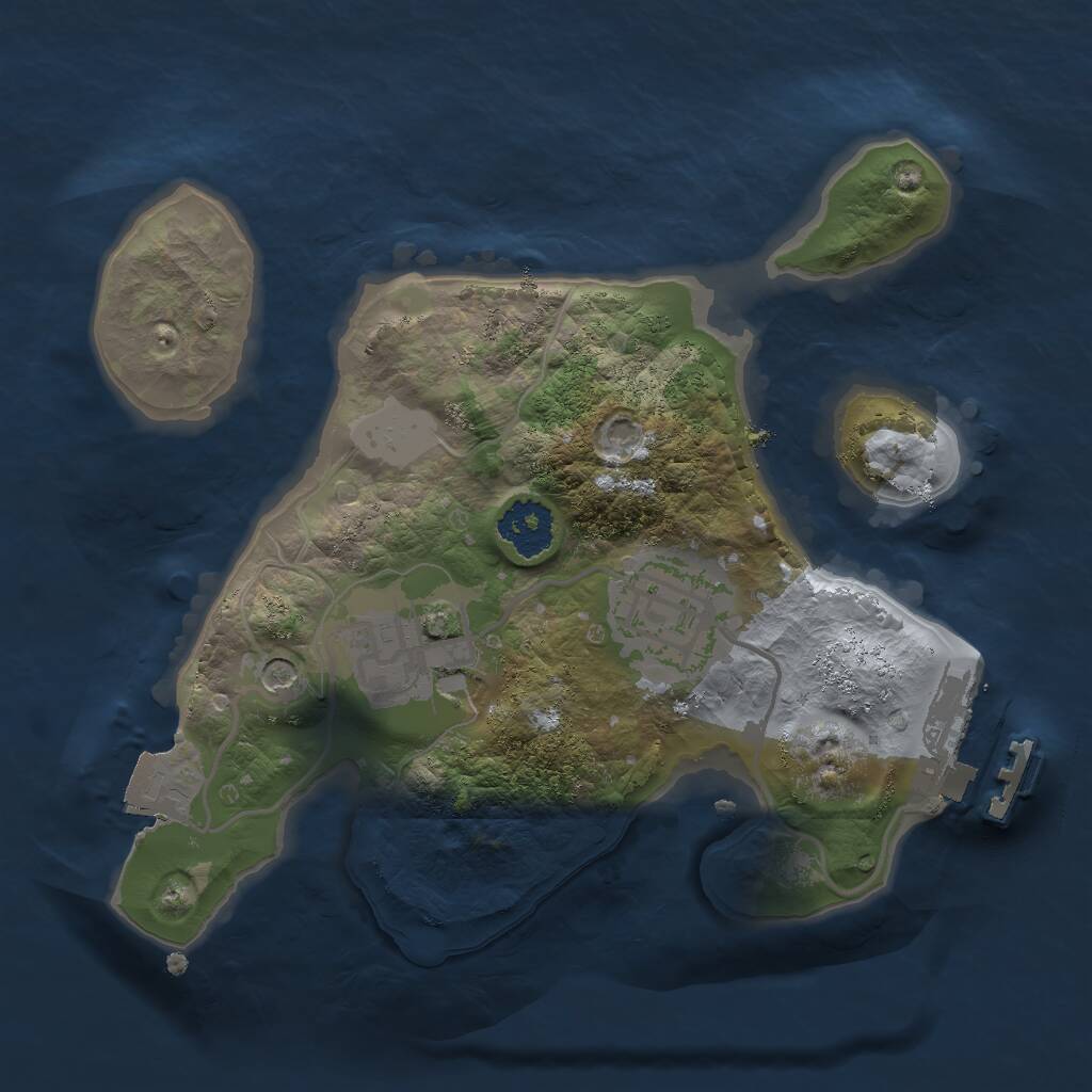 Rust Map: Procedural Map, Size: 2000, Seed: 551957899, 5 Monuments