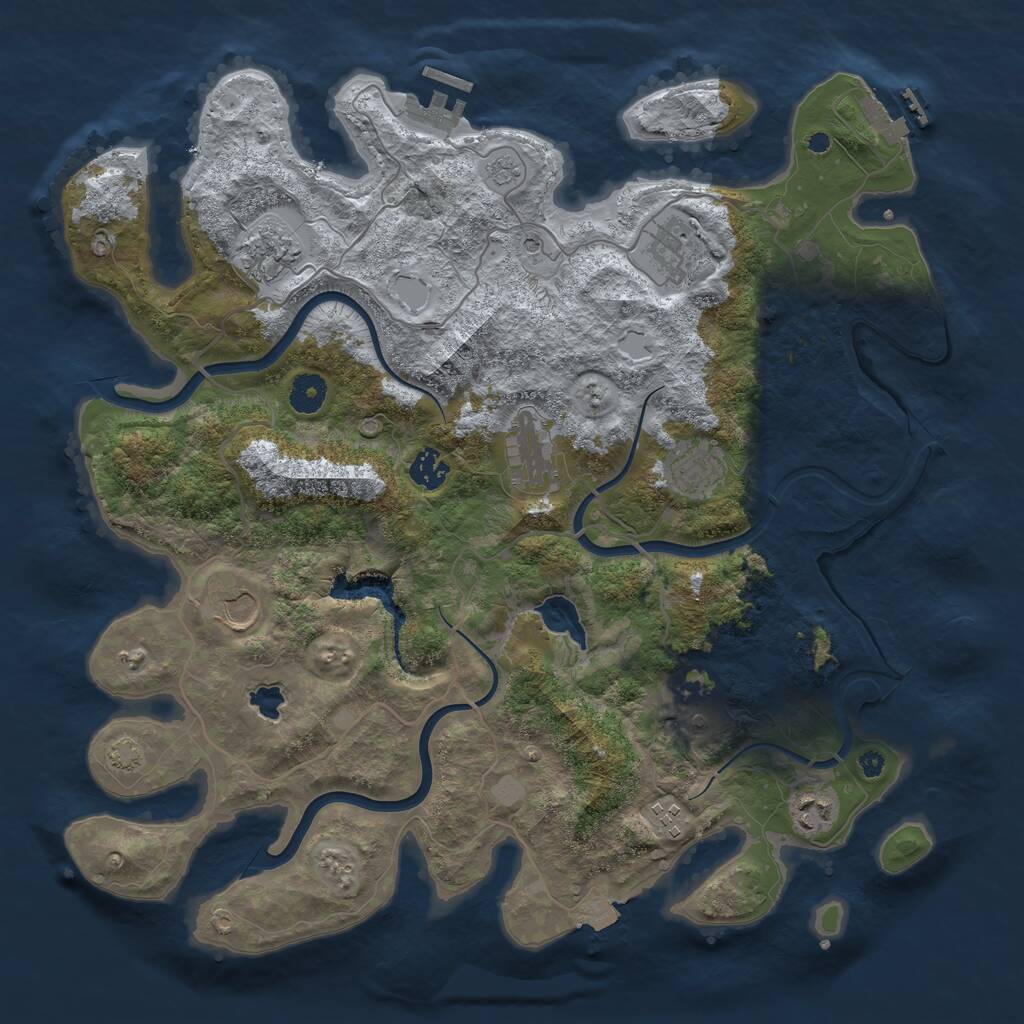 Rust Map: Procedural Map, Size: 4000, Seed: 43802, 15 Monuments