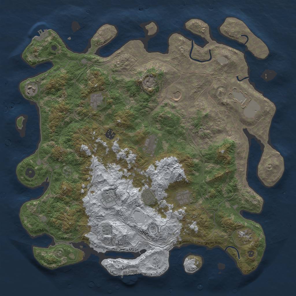 Rust Map: Procedural Map, Size: 4500, Seed: 158361285, 20 Monuments