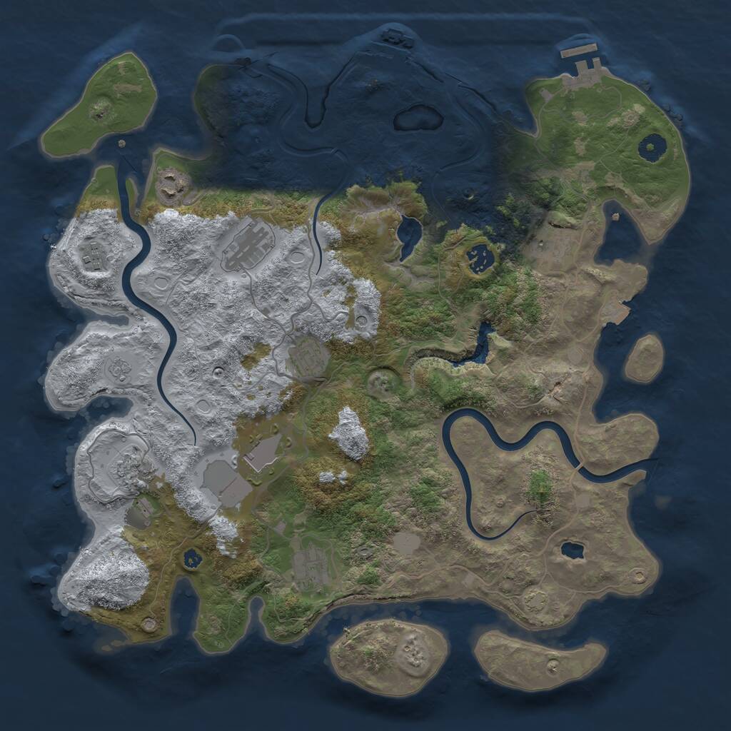 Rust Map: Procedural Map, Size: 4000, Seed: 133876, 15 Monuments