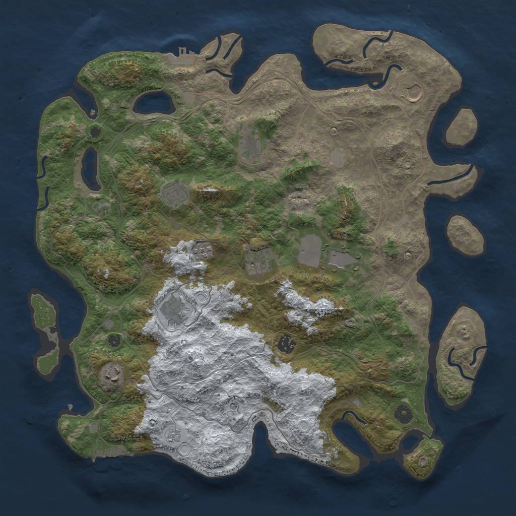 Rust Map: Procedural Map, Size: 4300, Seed: 12534, 18 Monuments