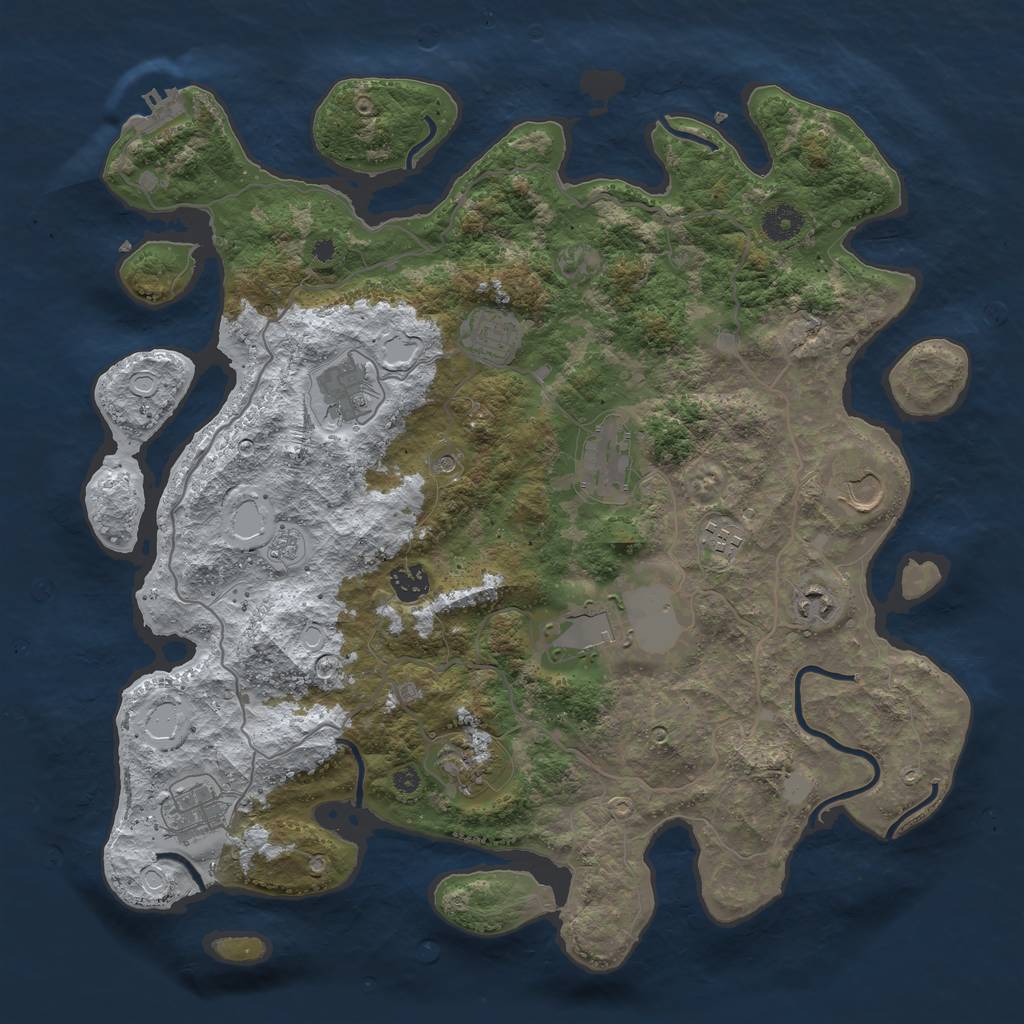 Rust Map: Procedural Map, Size: 4000, Seed: 19022, 18 Monuments