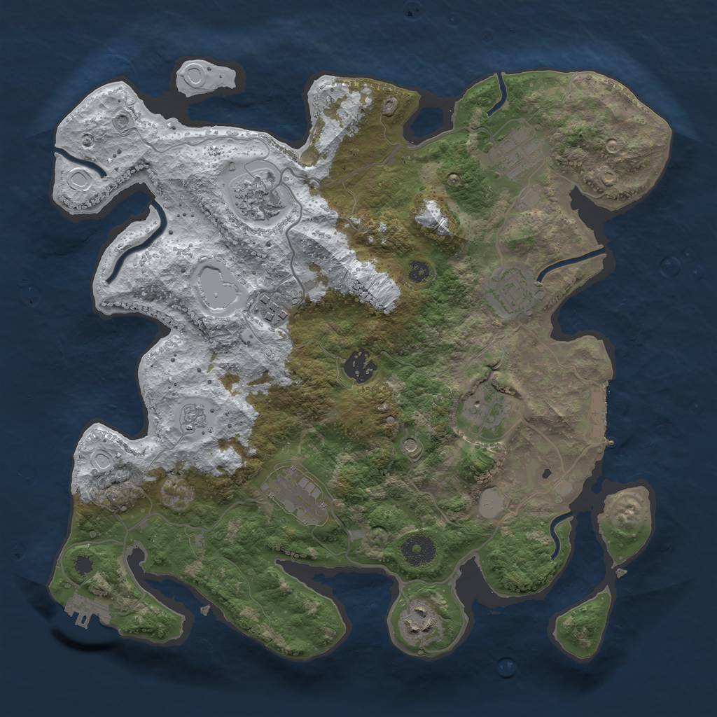 Rust Map: Procedural Map, Size: 3400, Seed: 1472588307, 17 Monuments