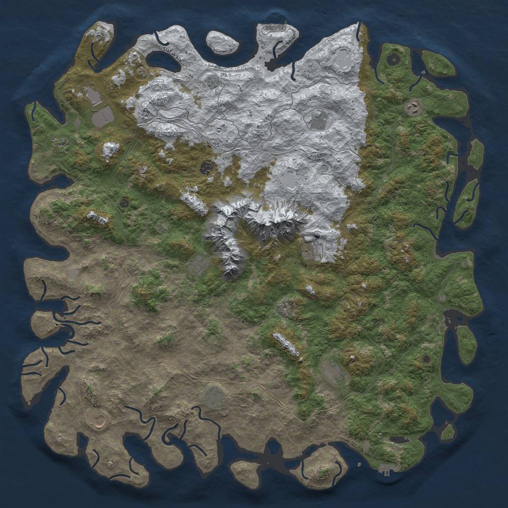 Rust Map: Procedural Map, Size: 6000, Seed: 257522849, 20 Monuments
