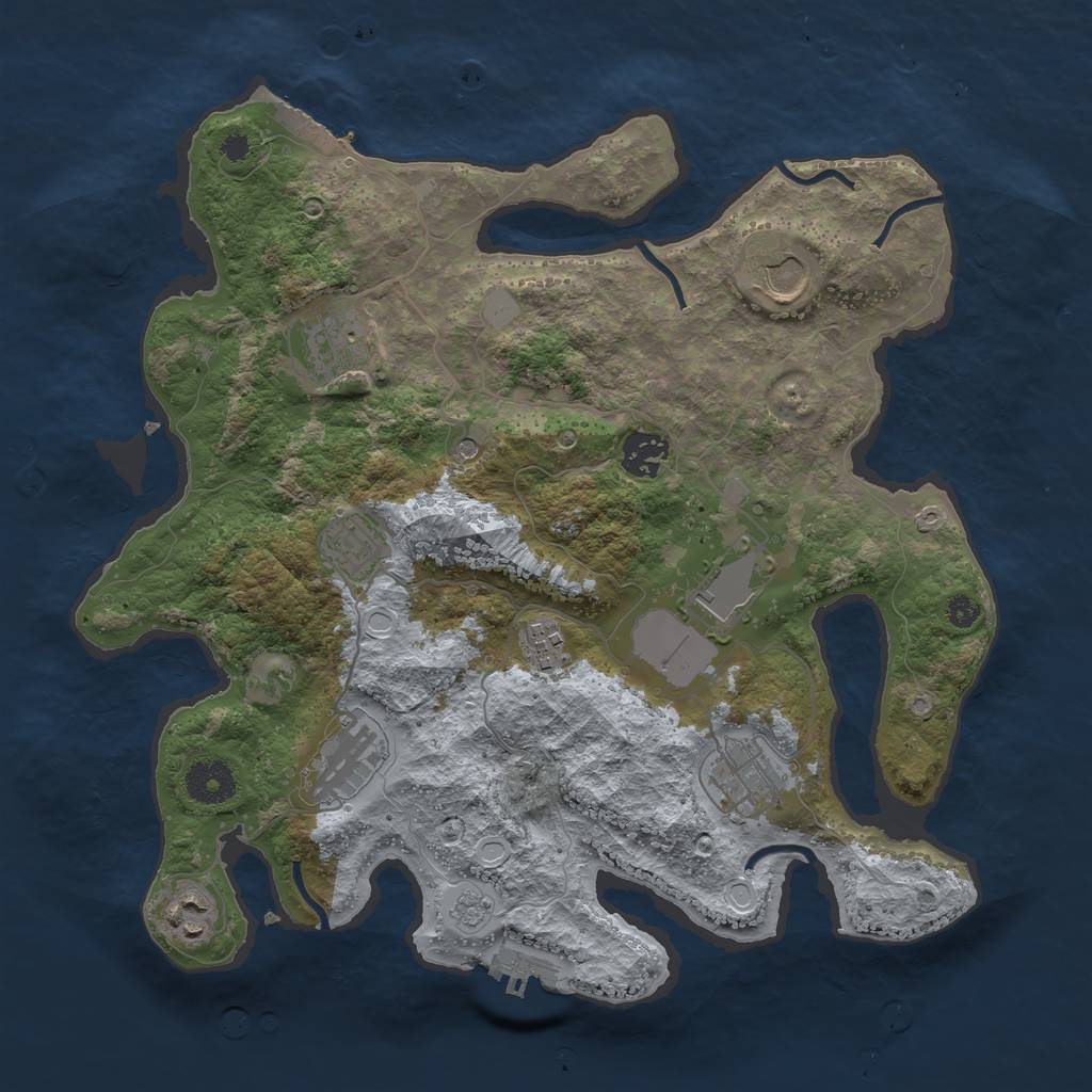 Rust Map: Procedural Map, Size: 3500, Seed: 353721950, 18 Monuments