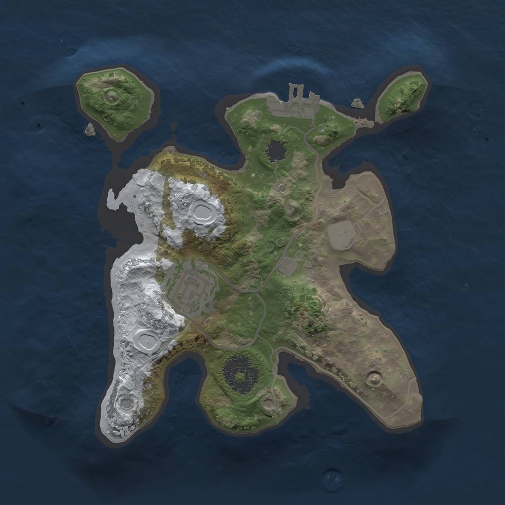 Rust Map: Procedural Map, Size: 2100, Seed: 123987, 7 Monuments