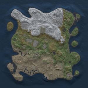 Thumbnail Rust Map: Procedural Map, Size: 3500, Seed: 1997180017, 16 Monuments