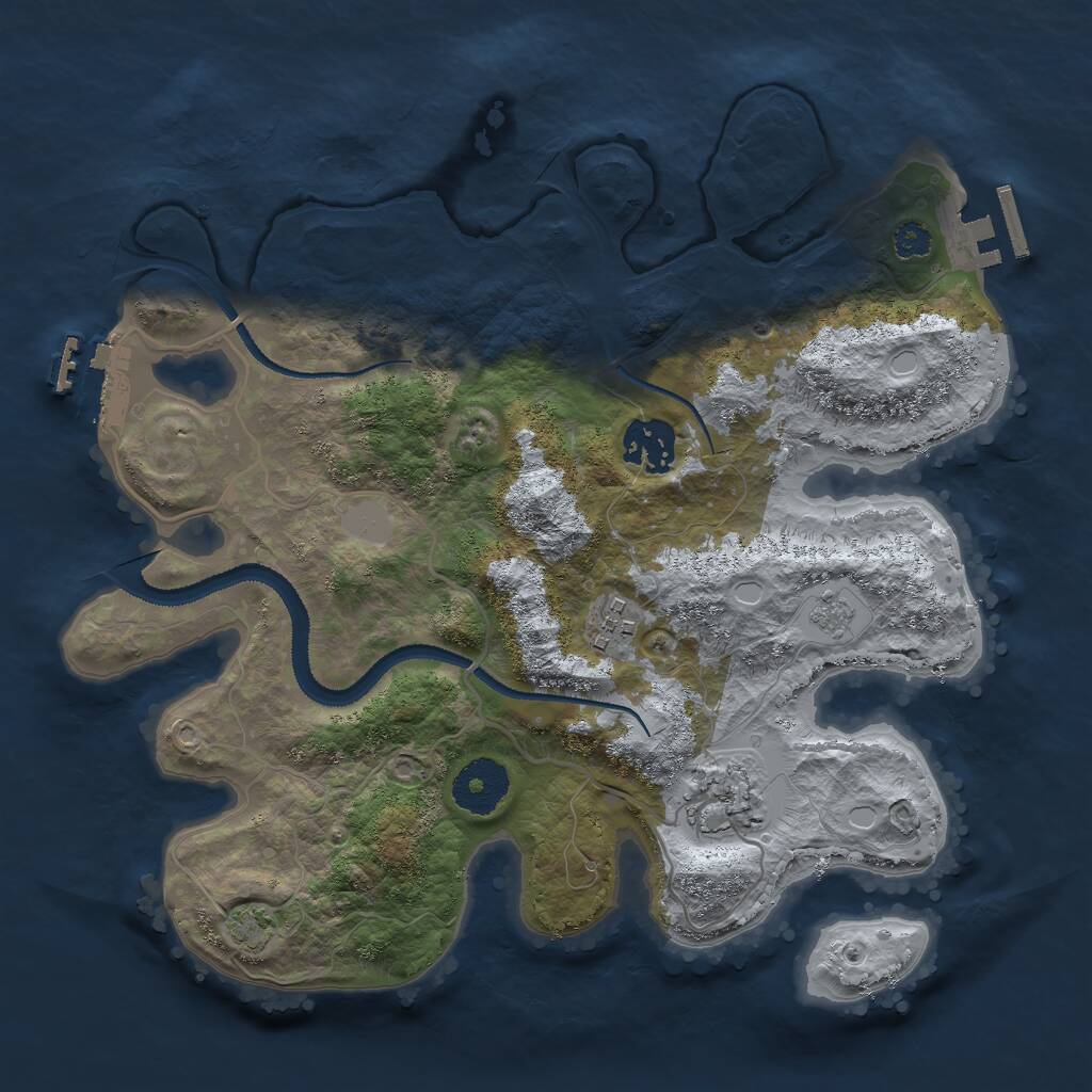 Rust Map: Procedural Map, Size: 3000, Seed: 3500782, 8 Monuments