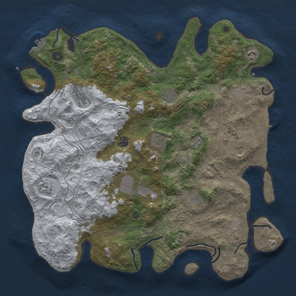 Rust Map: Procedural Map, Size: 4250, Seed: 1814639562, 20 Monuments
