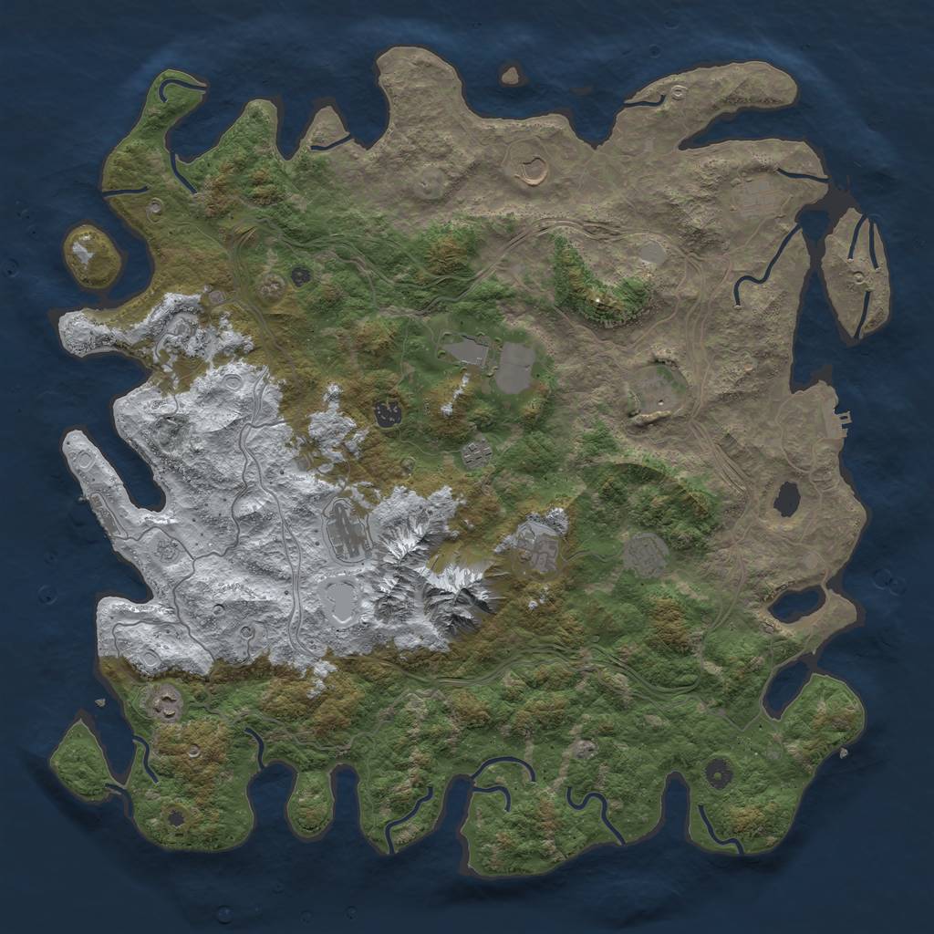 Rust Map: Procedural Map, Size: 5000, Seed: 805799736, 20 Monuments