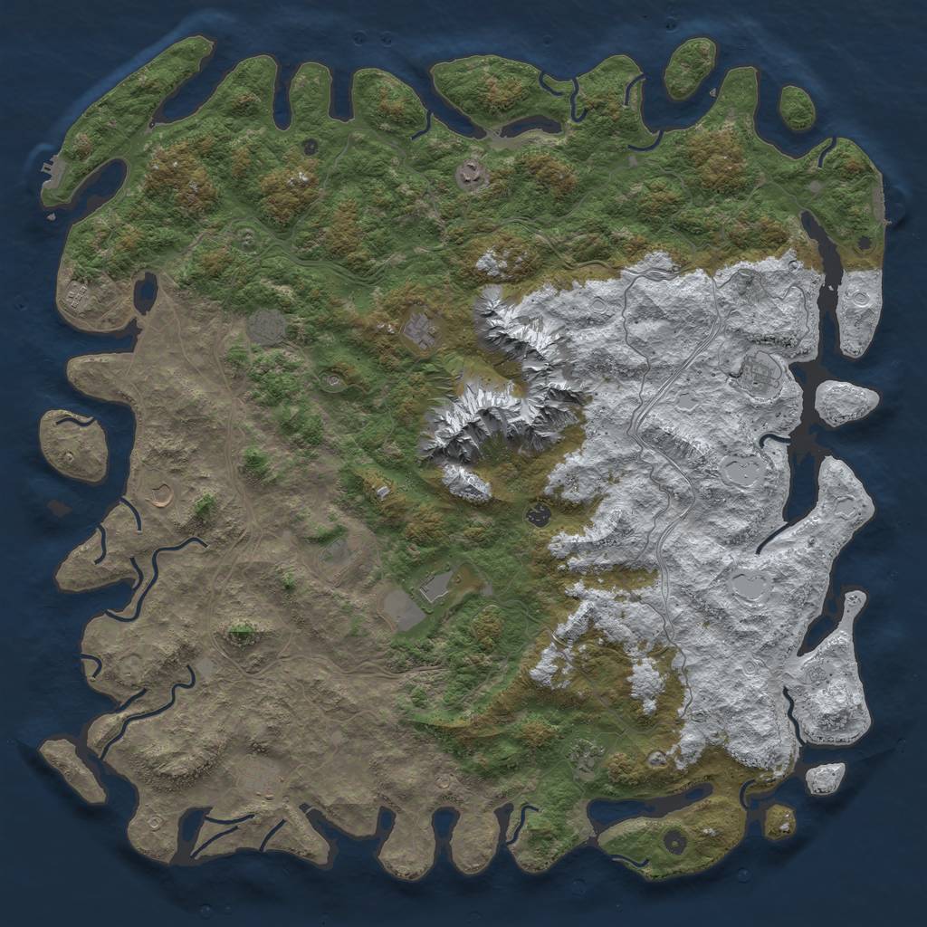 Rust Map: Procedural Map, Size: 6000, Seed: 879562982, 20 Monuments