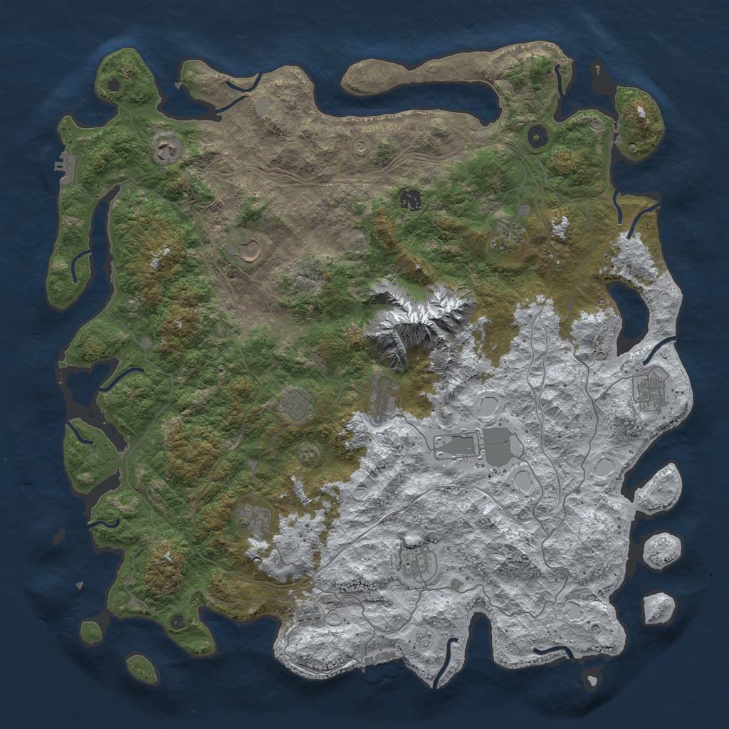 Rust Map: Procedural Map, Size: 5000, Seed: 60222, 20 Monuments