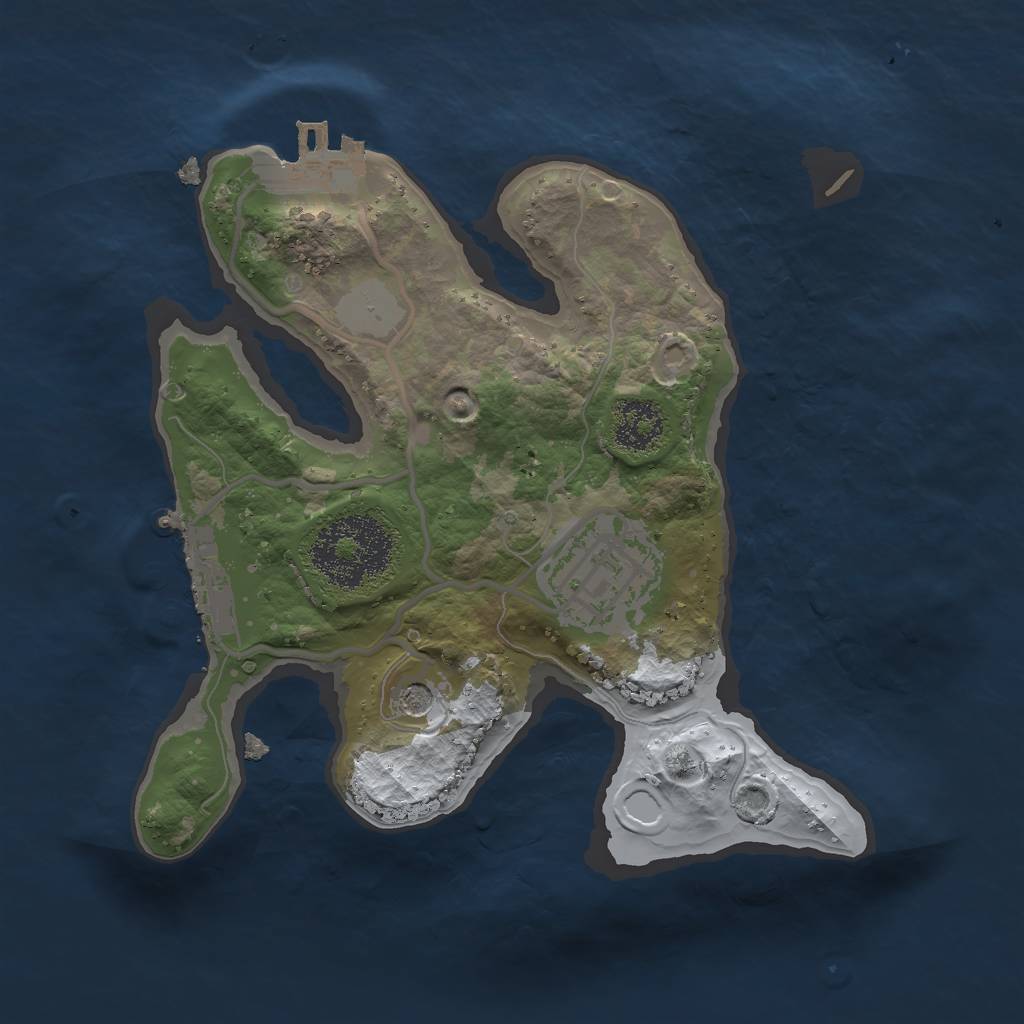 Rust Map: Procedural Map, Size: 2000, Seed: 3917, 9 Monuments