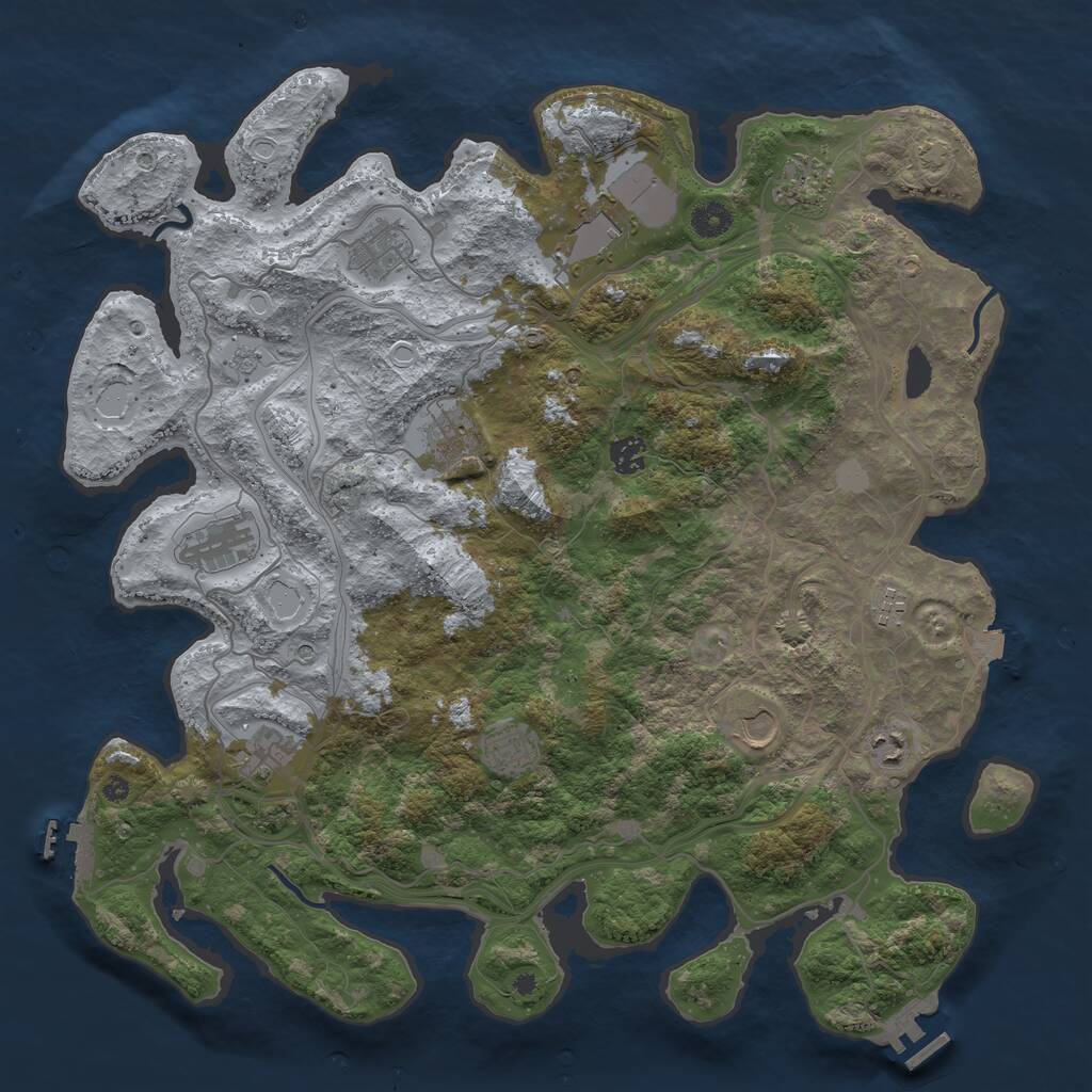 Rust Map: Procedural Map, Size: 4300, Seed: 1472588307, 17 Monuments
