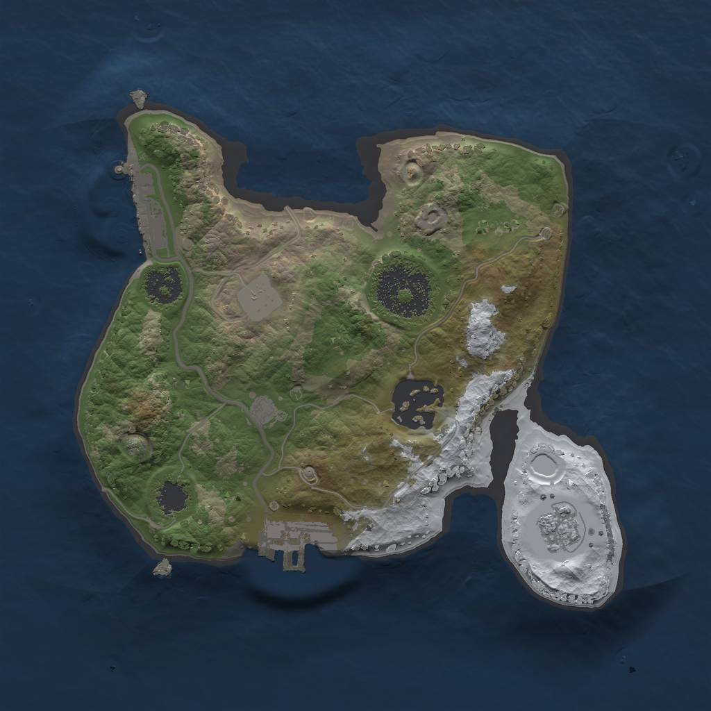 Rust Map: Procedural Map, Size: 2000, Seed: 1500, 9 Monuments