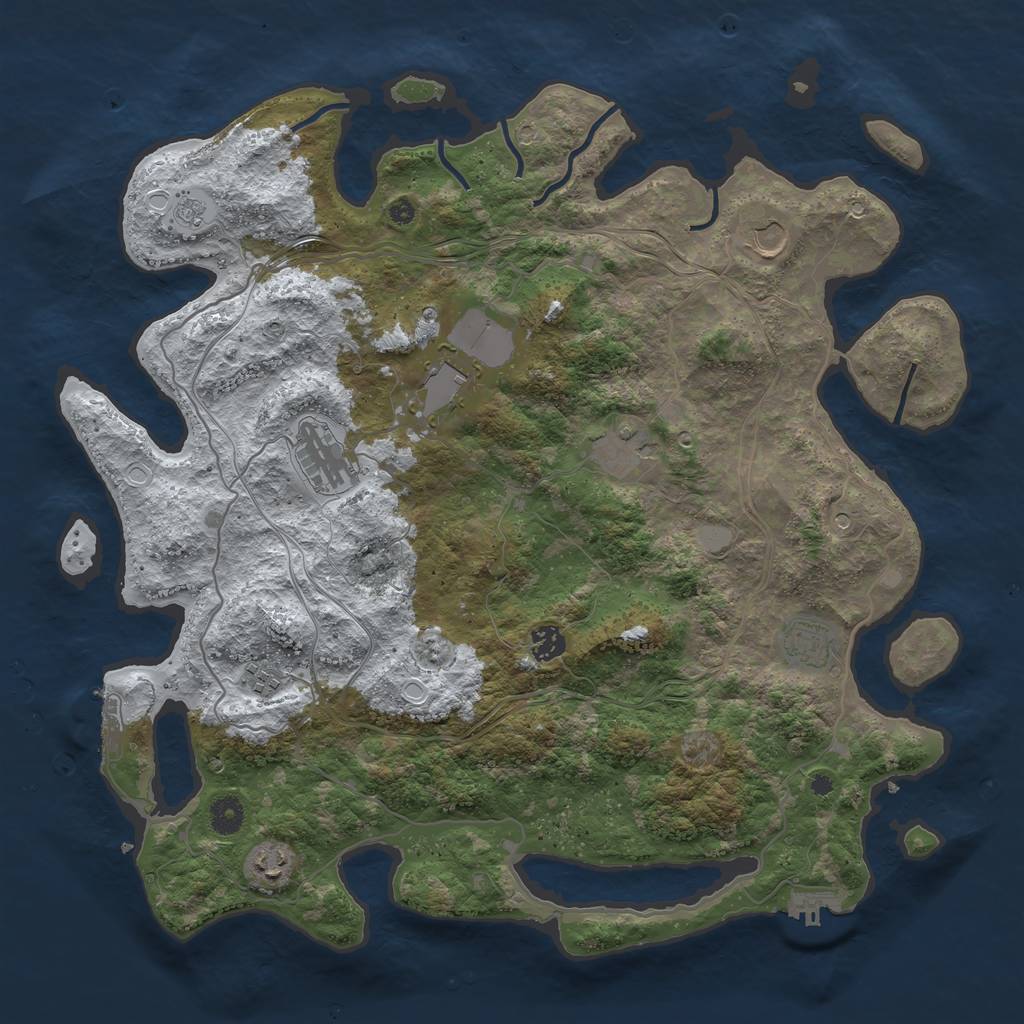 Rust Map: Procedural Map, Size: 4250, Seed: 5602, 17 Monuments