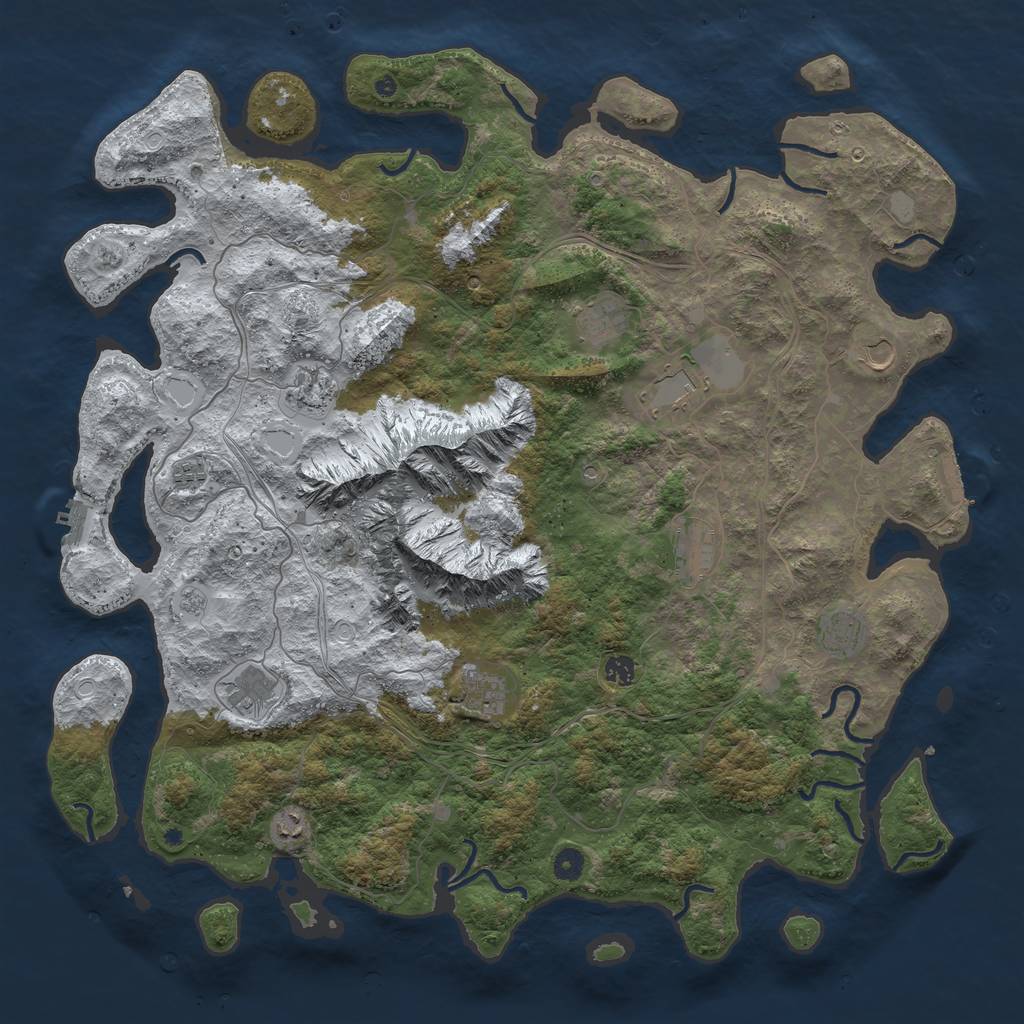 Rust Map: Procedural Map, Size: 5000, Seed: 6019224, 20 Monuments