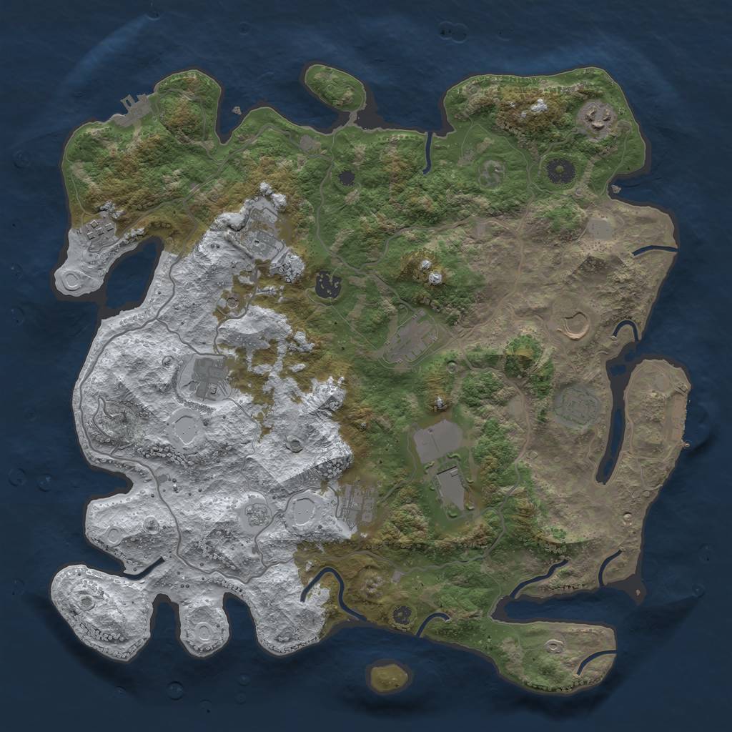 Rust Map: Procedural Map, Size: 4000, Seed: 778447, 19 Monuments