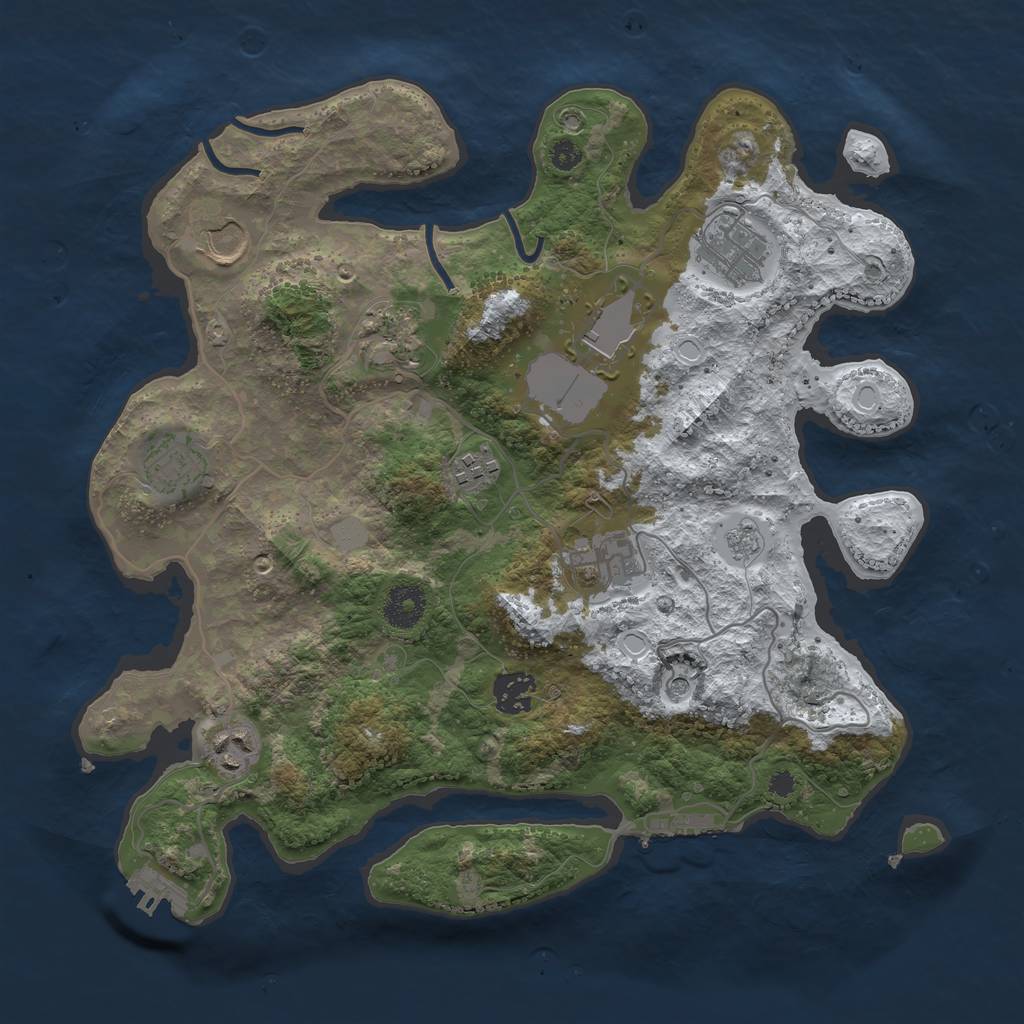 Rust Map: Procedural Map, Size: 3500, Seed: 576, 18 Monuments
