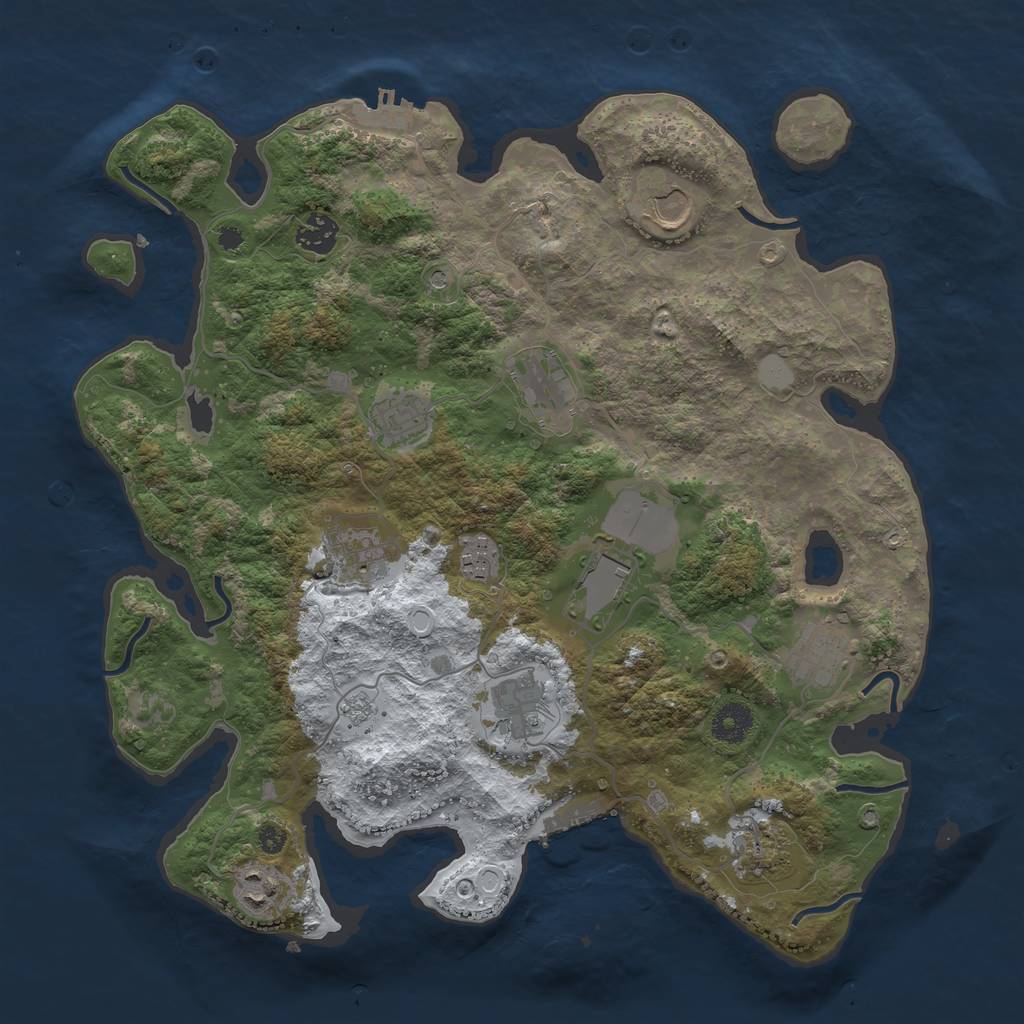 Rust Map: Procedural Map, Size: 3750, Seed: 171178756, 20 Monuments