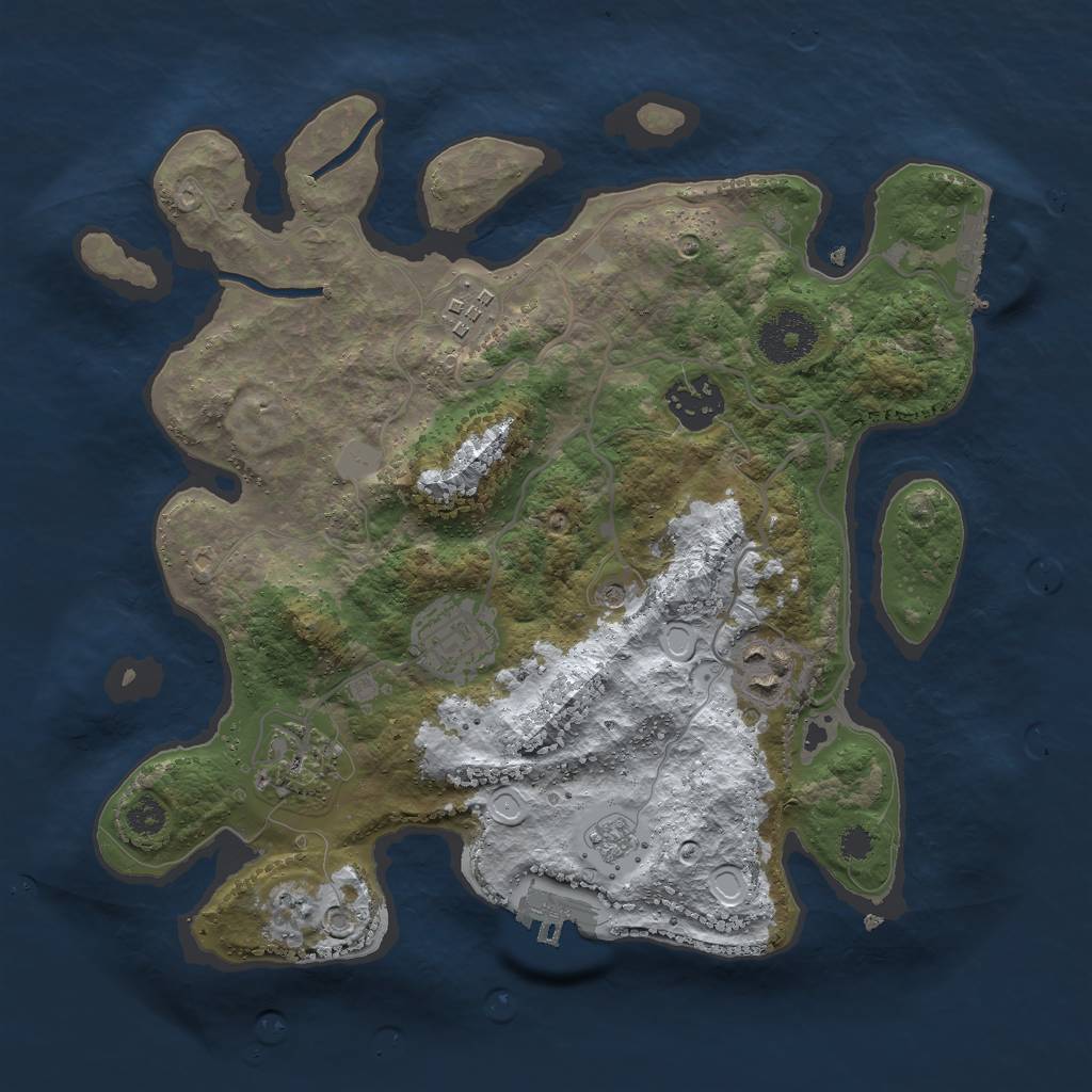 Rust Map: Procedural Map, Size: 3000, Seed: 1665576149, 14 Monuments