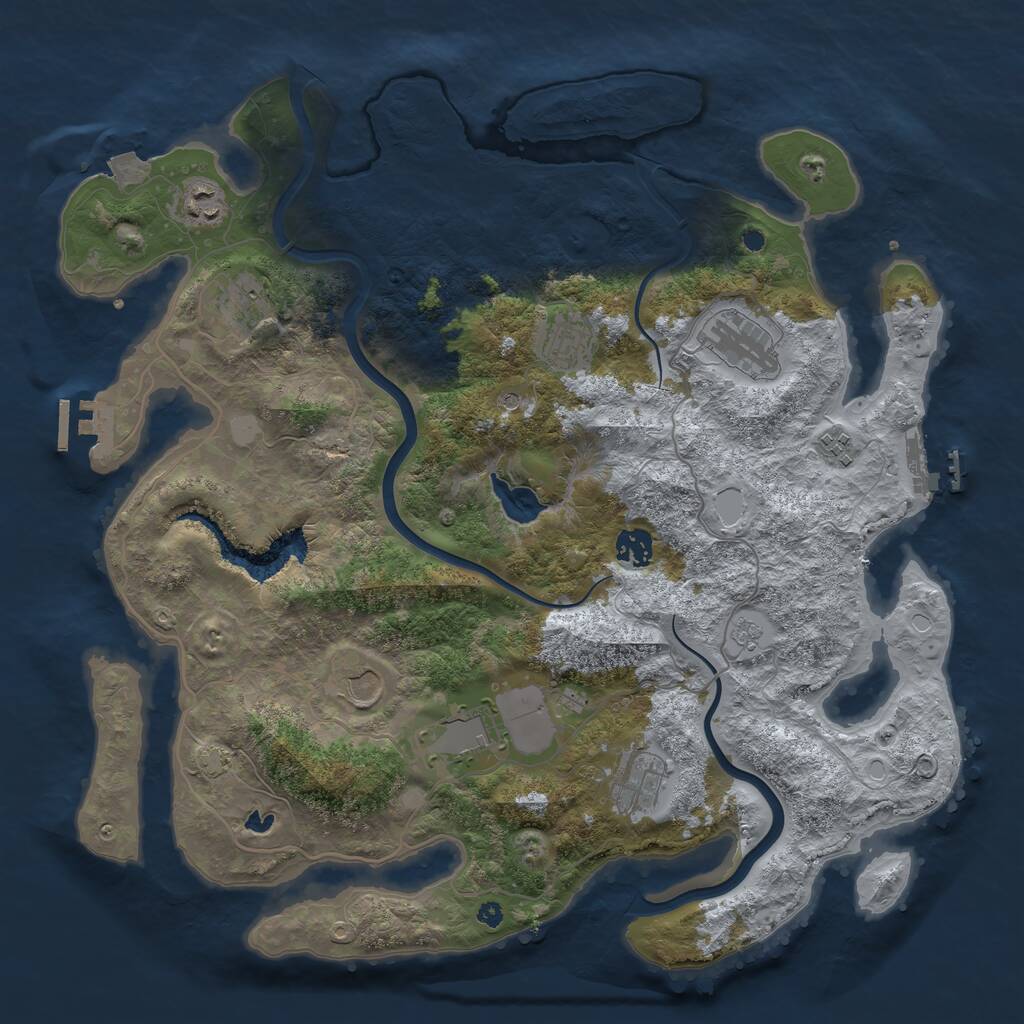 Rust Map: Procedural Map, Size: 4000, Seed: 254125444, 15 Monuments