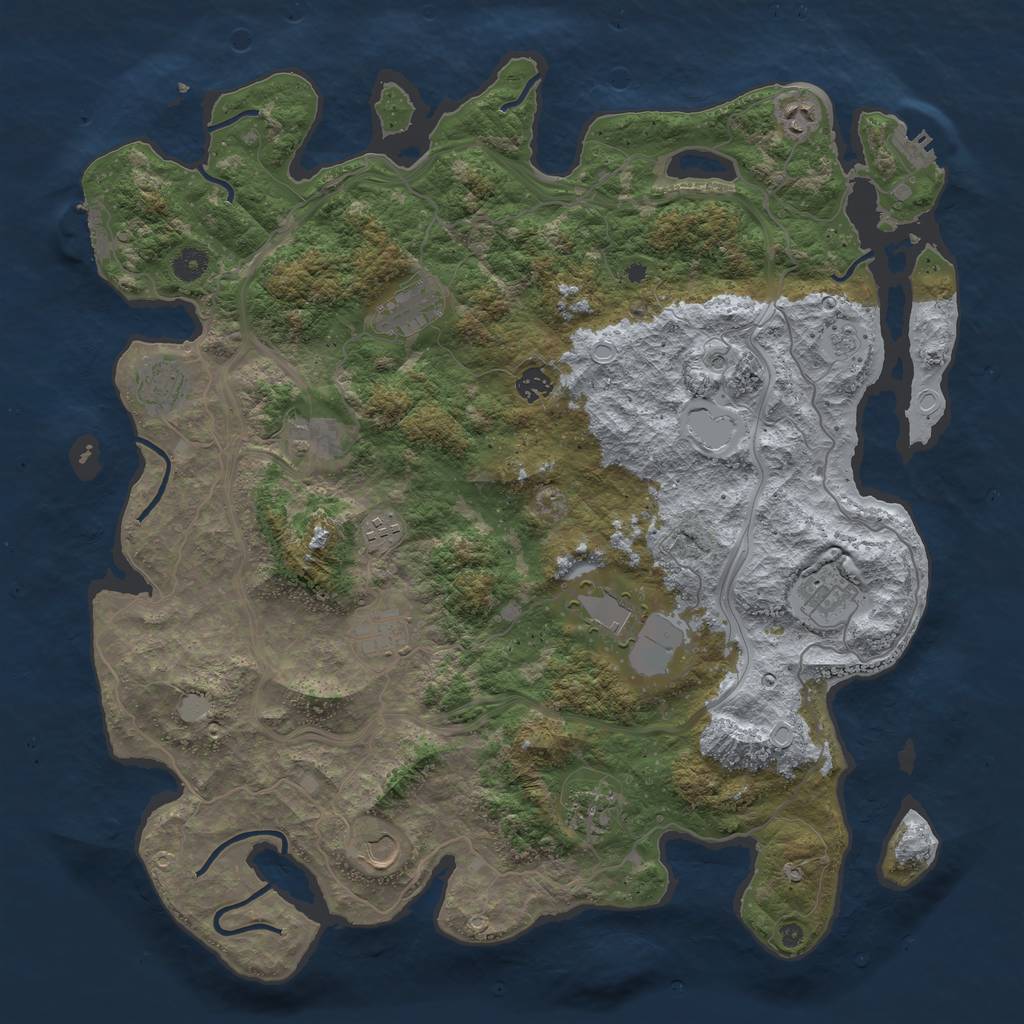 Rust Map: Procedural Map, Size: 4500, Seed: 586, 18 Monuments