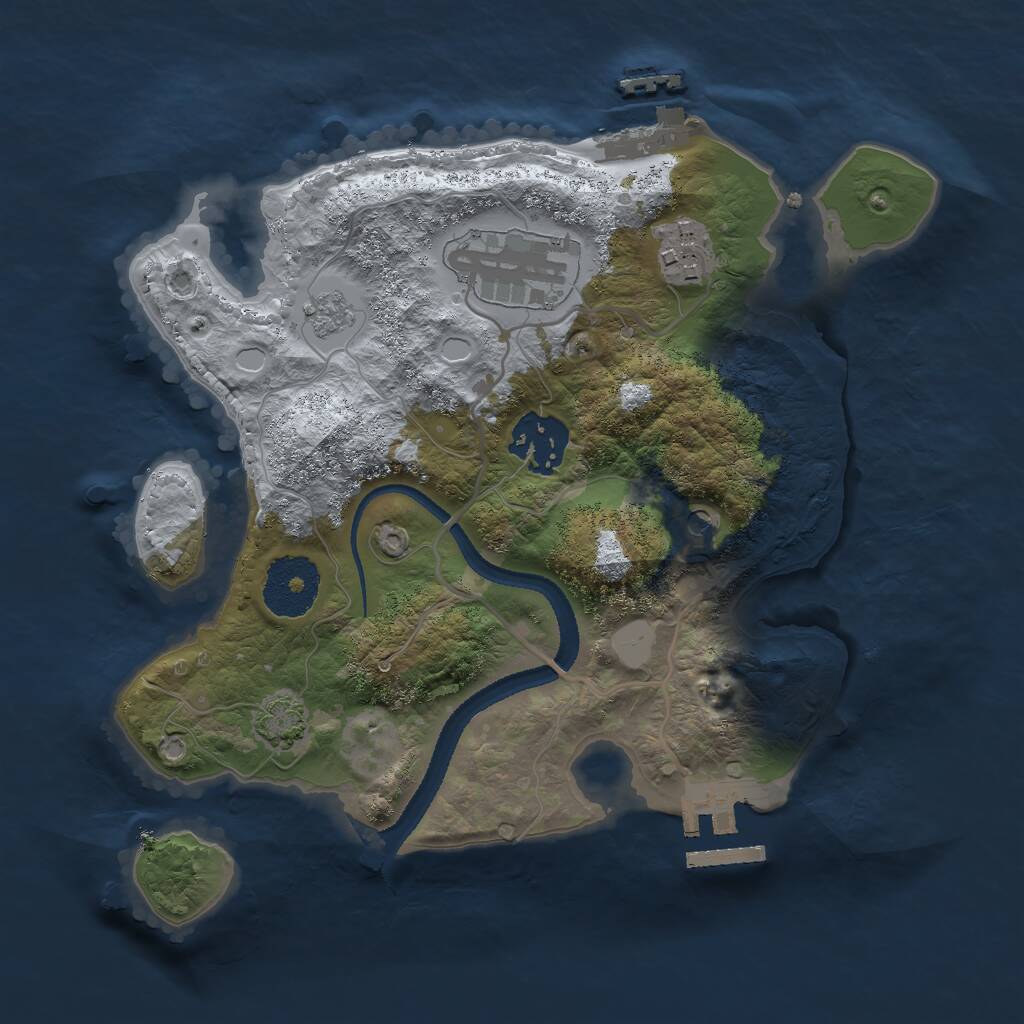 Rust Map: Procedural Map, Size: 2608, Seed: 19064, 9 Monuments