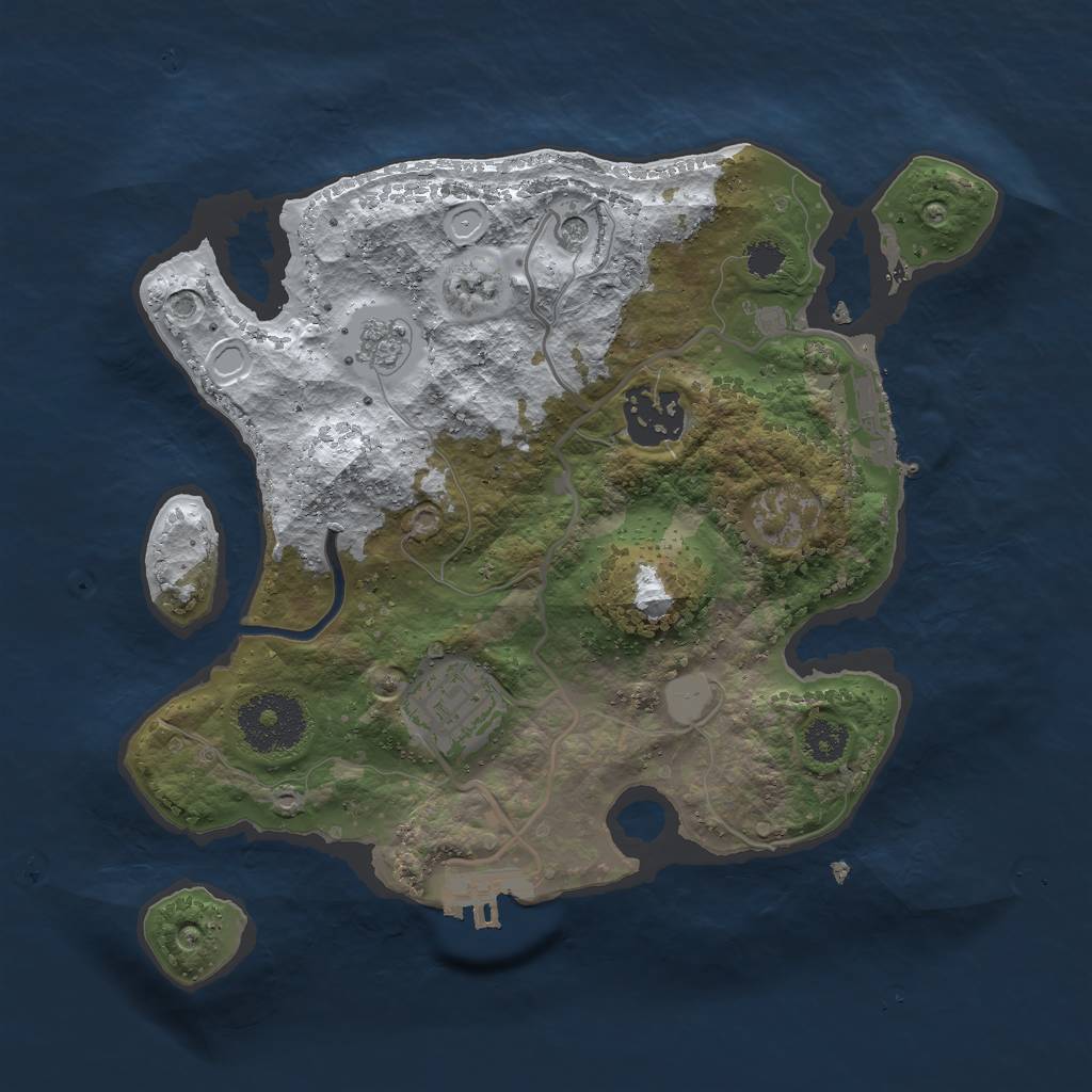 Rust Map: Procedural Map, Size: 2608, Seed: 19064, 11 Monuments