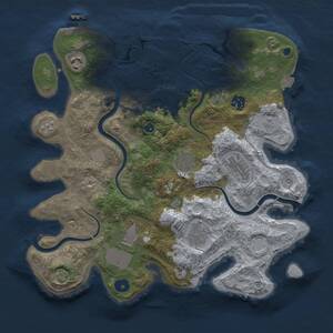 Thumbnail Rust Map: Procedural Map, Size: 3500, Seed: 891677623, 14 Monuments