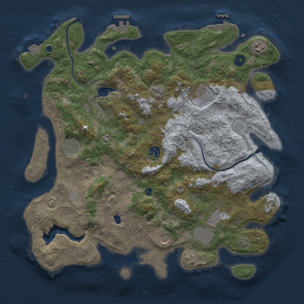 Rust Map: Procedural Map, Size: 4000, Seed: 1820068859, 13 Monuments
