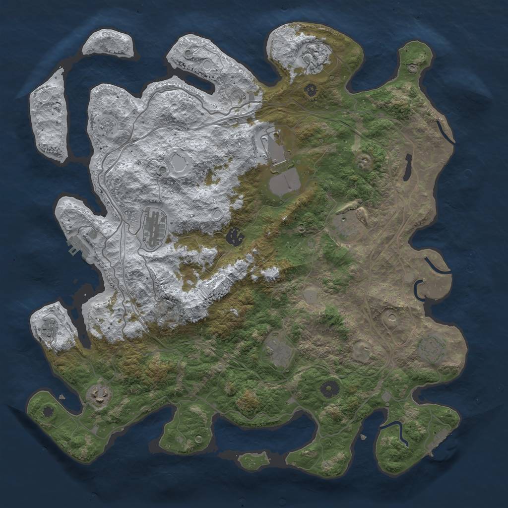 Rust Map: Procedural Map, Size: 4250, Seed: 1512580386, 18 Monuments